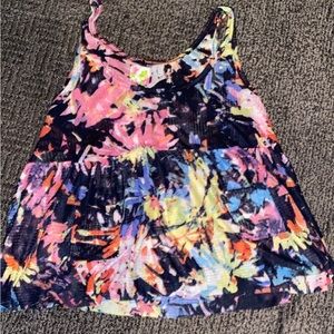 Free people sheer multi color tank top